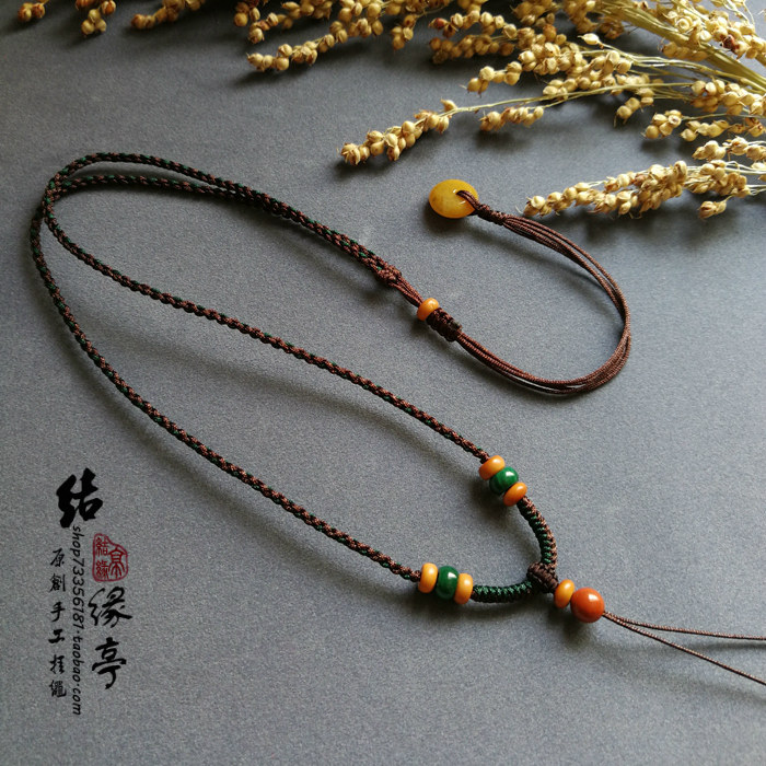 纯手工编织细款吊坠挂绳男女项链绳子毛衣链儿童吊坠挂绳可调节