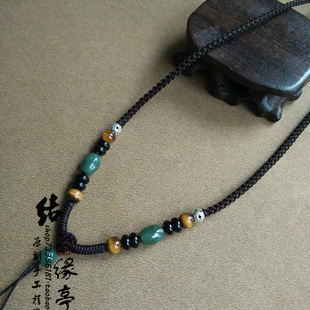 3mm高档男女款吊坠挂绳水晶玉坠青玉翡翠平安扣挂绳项链绳调节