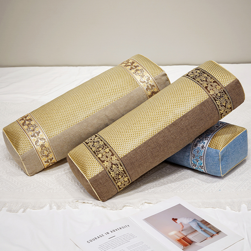 冰藤凉席枕头护颈椎助睡眠枕芯单人长条枕睡觉专用午睡枕抱枕靠枕