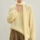 V领加围巾100%山羊绒拉绒时尚 洋气V领套头百搭显瘦羊绒12 Z2521
