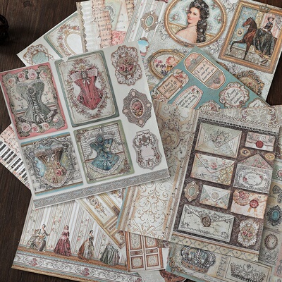 Stamperia纸本15张Princess复古