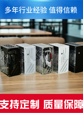 可定制现货包邮紧凑型小1U半高刀卡ITX便携式全透明侧透小主机箱