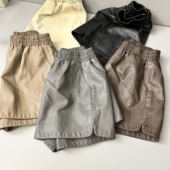 女秋冬高腰小个子宽松显瘦打底外穿百搭开叉靴裤 皮短裤 阔腿裤