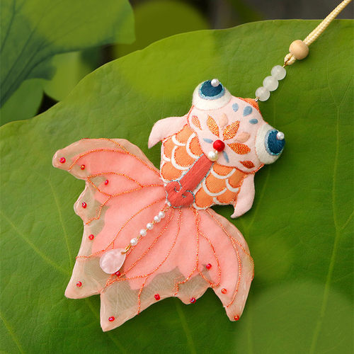 锦鲤金蝉DIY手工制作随身挂件
