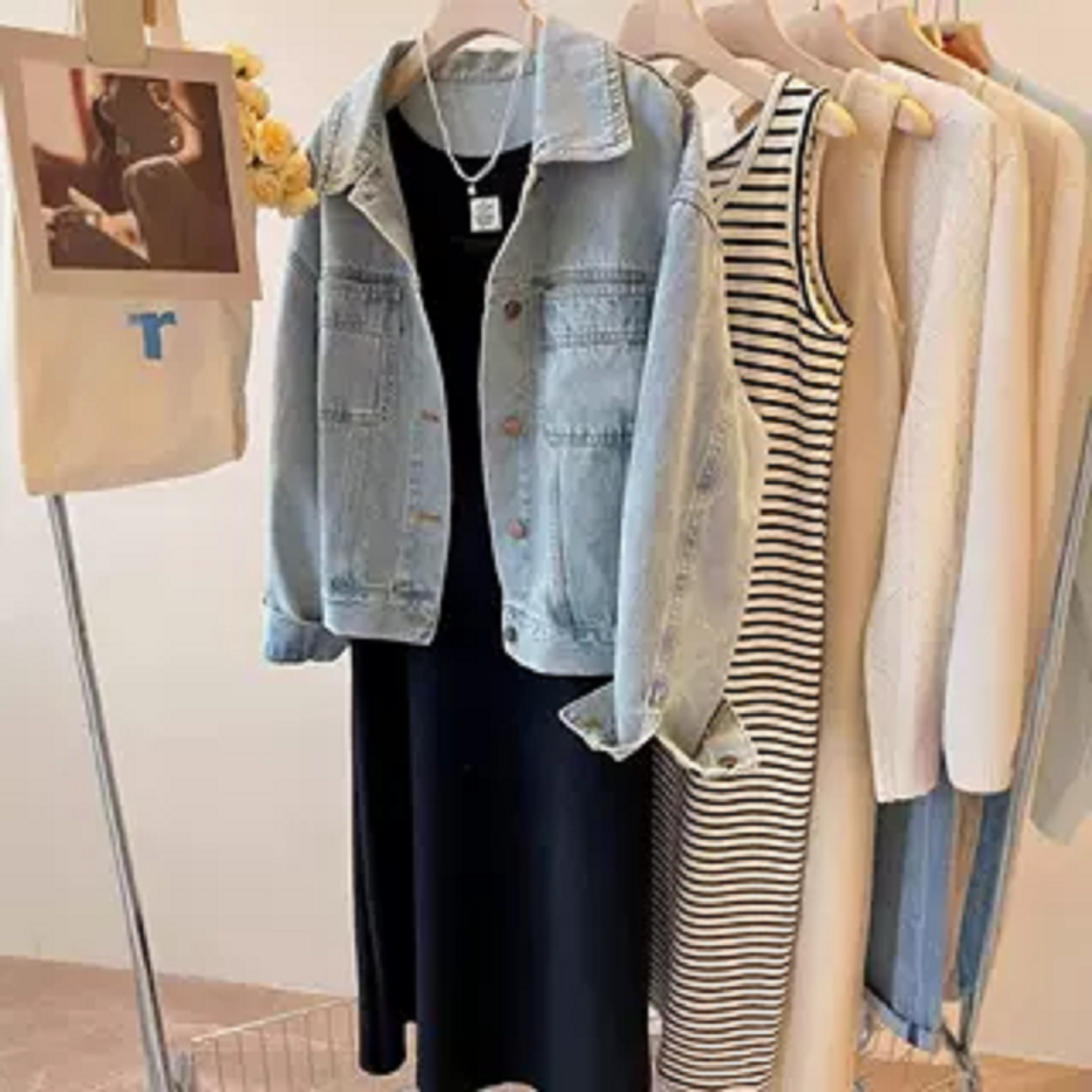 法式浅牛仔夹克女春秋高级感