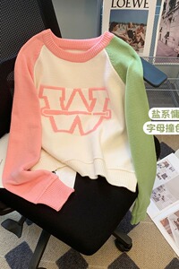 日系超好看奶fufu毛衣情侣秋冬外穿宽松韩系慵懒软糯针织上衣P47图片