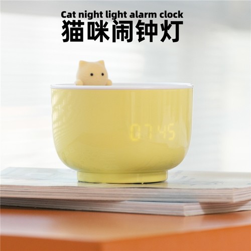 猫咪闹钟灯多功能闹钟小动物女生