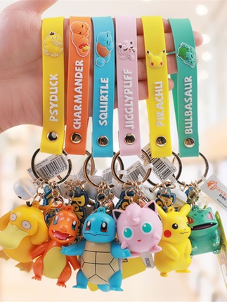 Pokémon Keychain, Pokémon Key Pendant, Pikachu, Cute Cartoon Backpack Accessory
