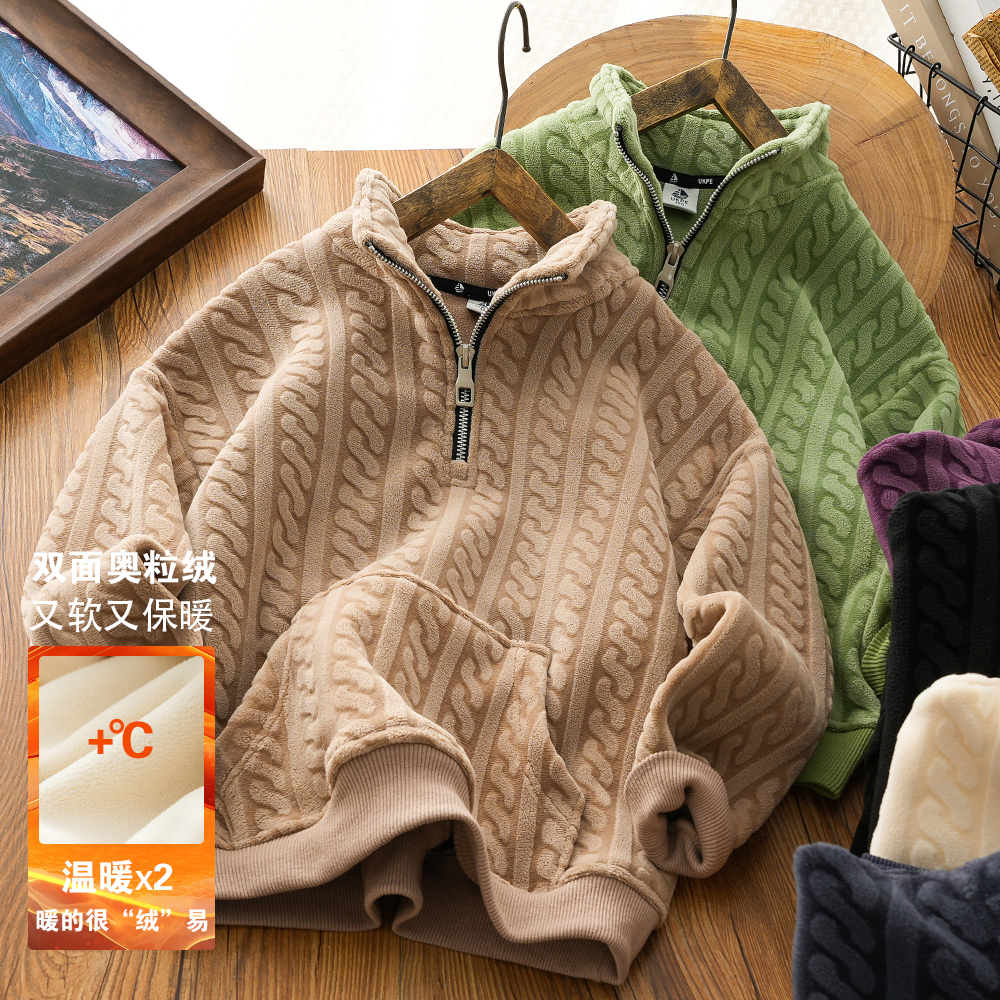 冬新款2025男孩女孩男童加绒卫衣