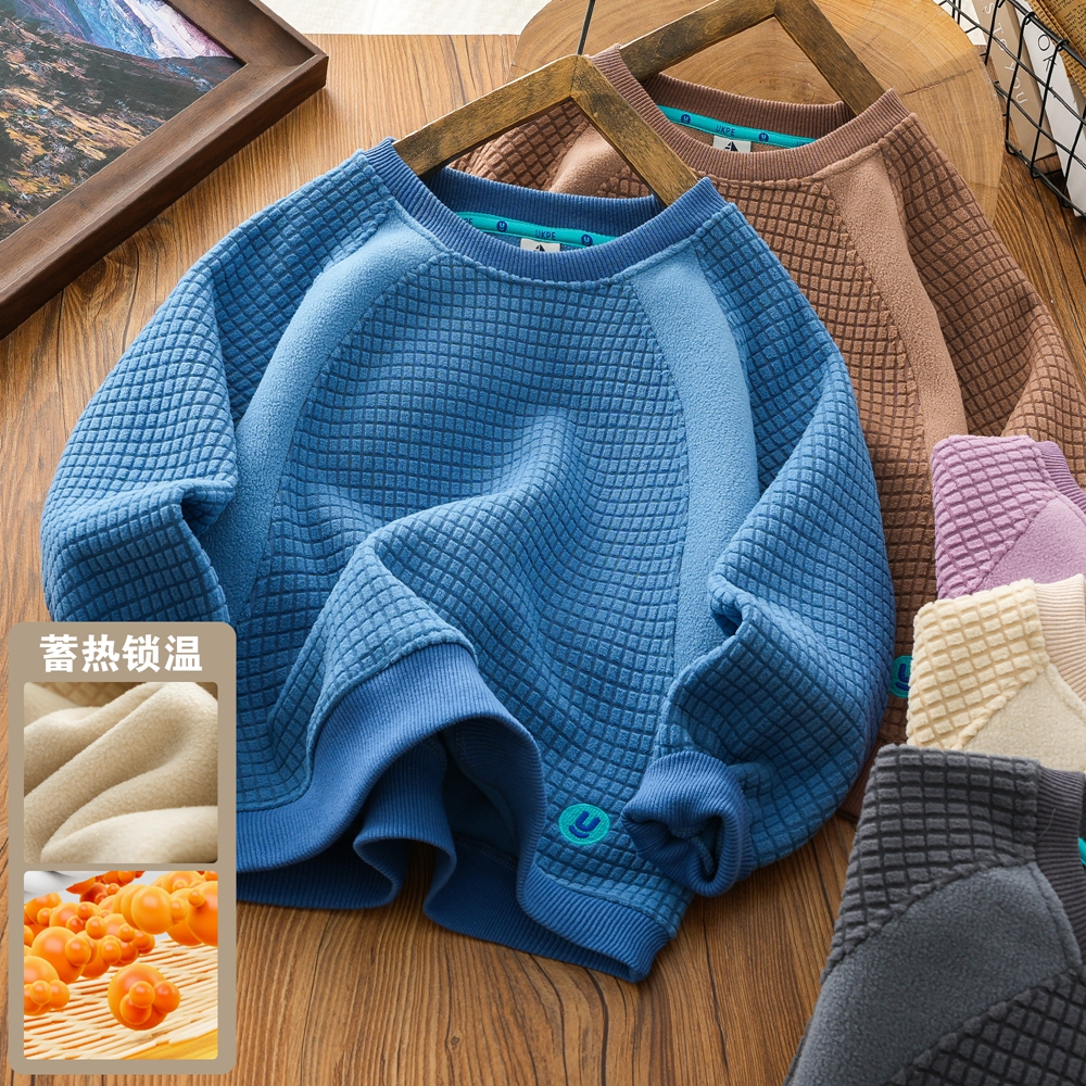 男童加绒卫衣双面绒打底衫