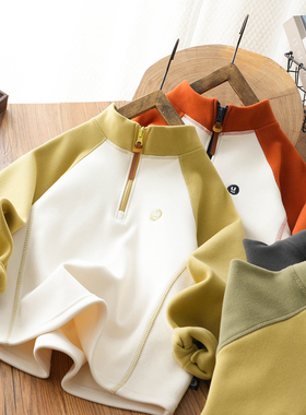 儿童卫衣秋季男女童半拉链衫春秋款2025新款中大童立领打底衫上衣