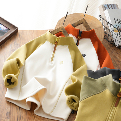 儿童卫衣秋季男女童半拉链衫