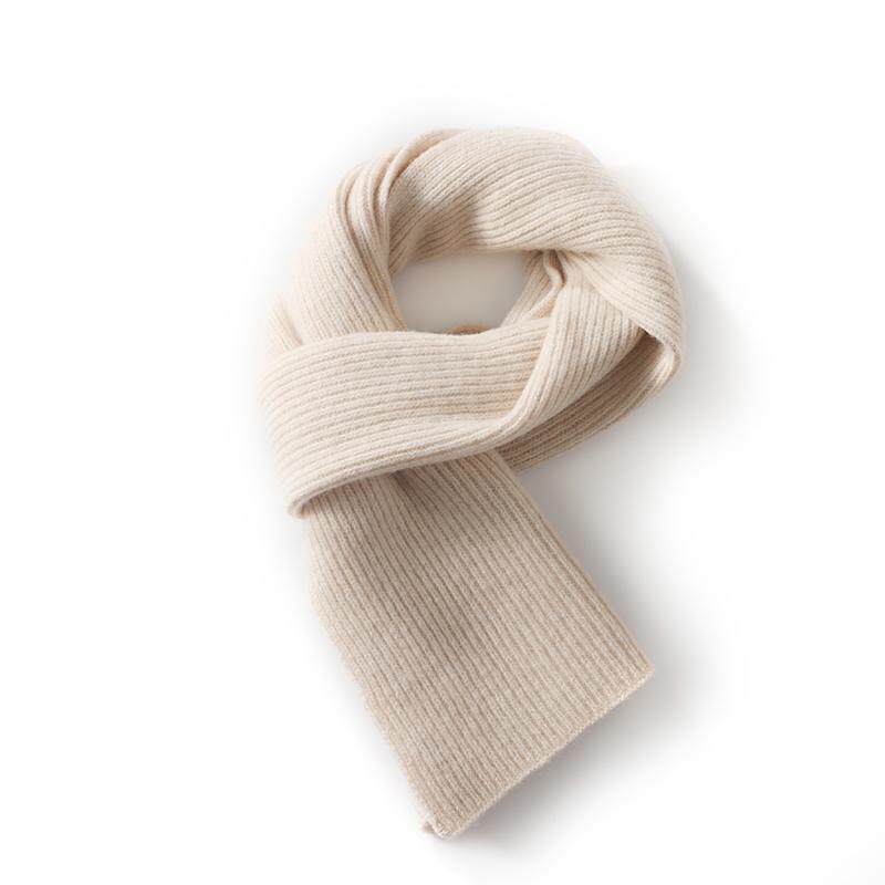 纯山羊绒围巾女秋冬韩版百搭针织双元宝针小围脖男护颈保暖情侣款