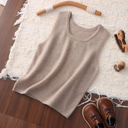 儿童100%纯山羊绒背心吊带男女童