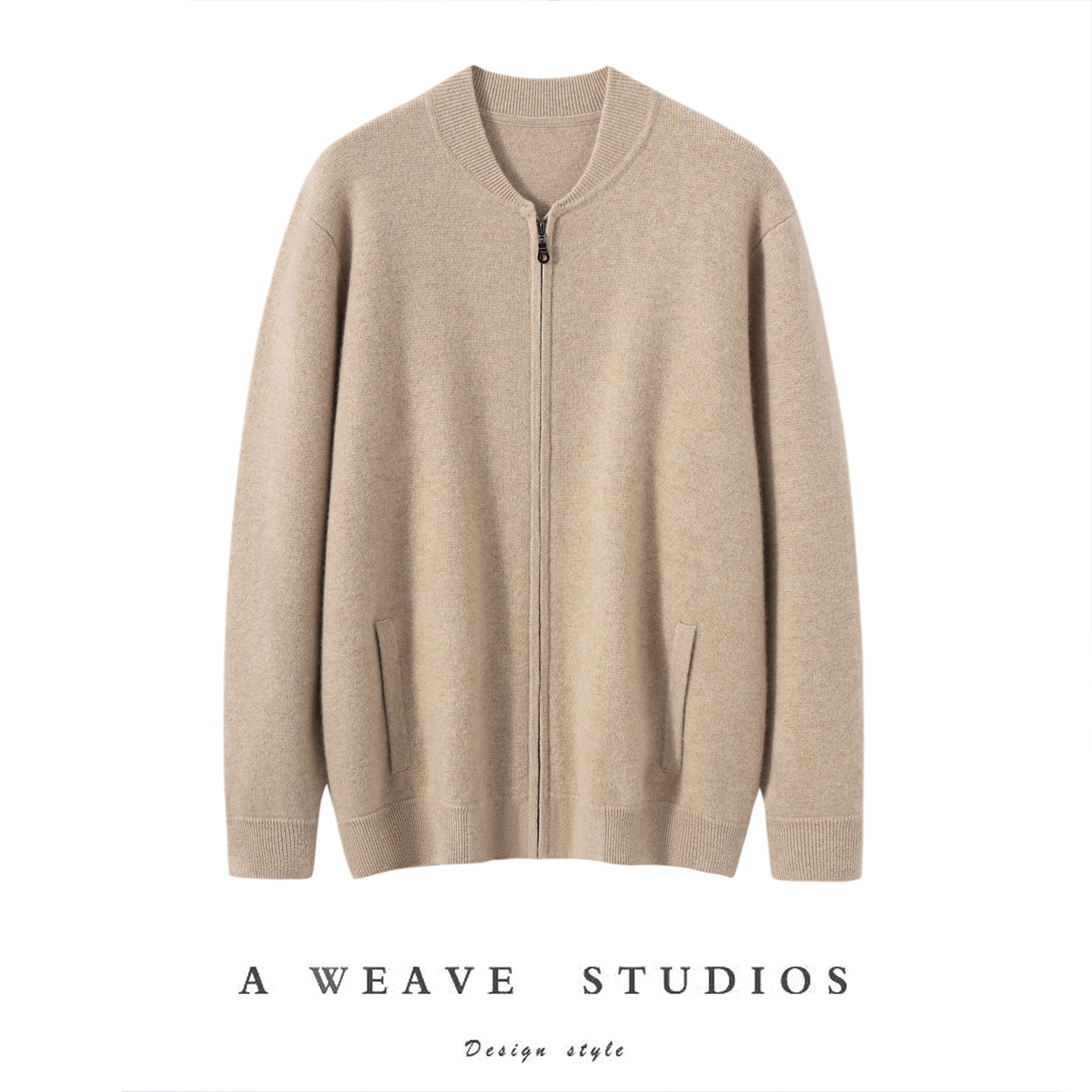 秋冬100%纯山羊绒开衫长袖外套