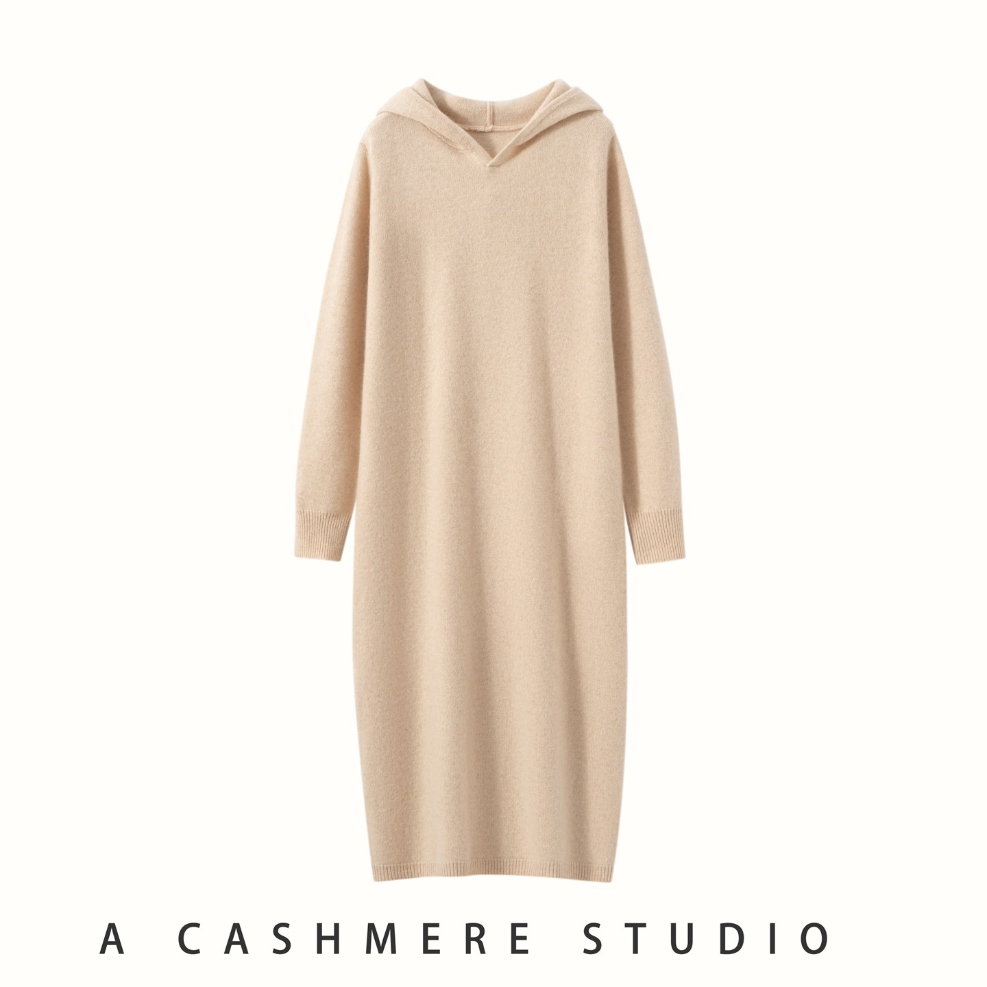 秋冬新款100%纯山羊绒连衣裙女中长款宽松连帽针织毛衣打底衫,女装/女士精品,羊绒衫,淘宝优惠券,粉丝福利购,淘宝优惠卷