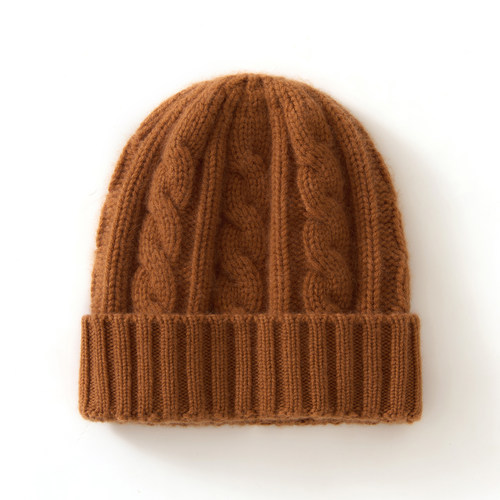 秋冬加厚100%纯山羊绒帽子男女款