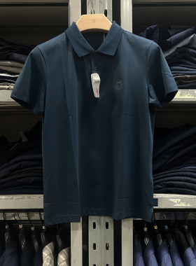 金利来商务男装T恤夏款翻领修身短袖MTS22111435-54