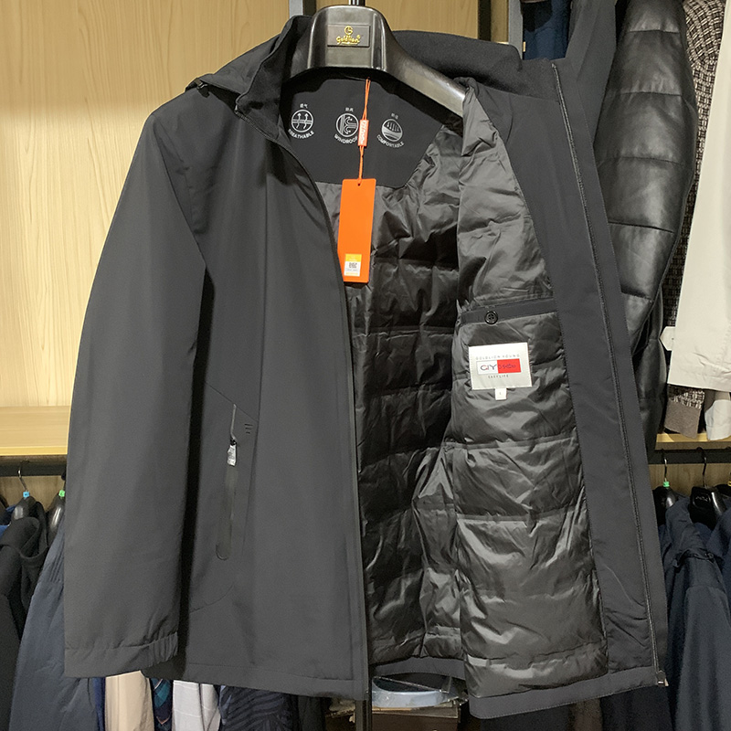 金利来GY男装可脱帽白鸭绒羽绒服