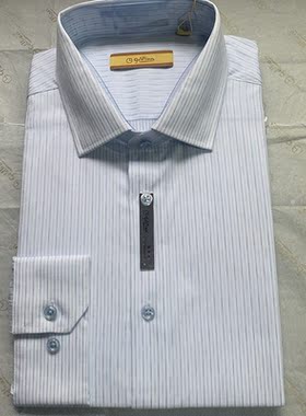 金利来商务男装春季纯棉面料长袖修身衬衫MSL20211705-44