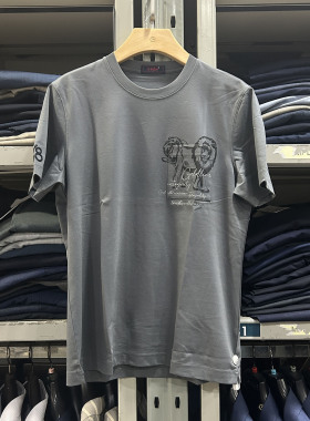 金利来男装T恤春夏款三防针织常规圆领休闲短袖MTS23311010-58