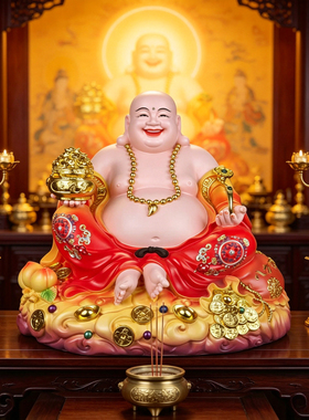 宽体笑佛弥勒佛招财供奉摆件