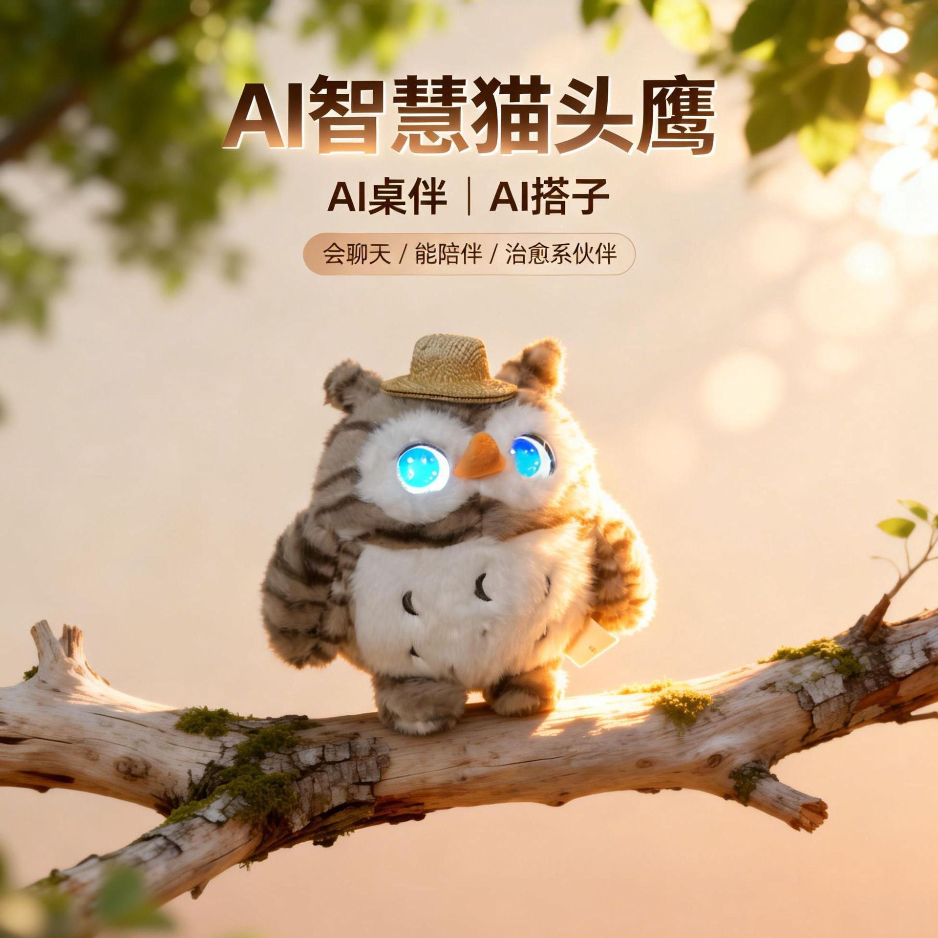 AI语音对话陪伴机器人猫头鹰