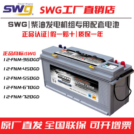 SWG柴油发电机组蓄电池专用24V6FNM-720GD670GD550GD450GD伏