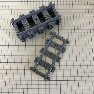 LEGO乐高 火车轨道 直轨 53401 6070018 深灰色 积木铁轨零件配件