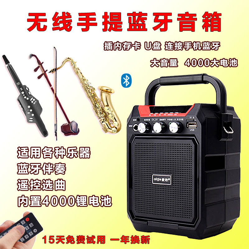 爱歌 S15蓝牙音箱罗兰雅佳华魅电吹管通用户外广场舞大功率10W响