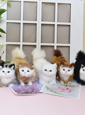 仿真猫咪儿童毛绒拍摄道具摆件