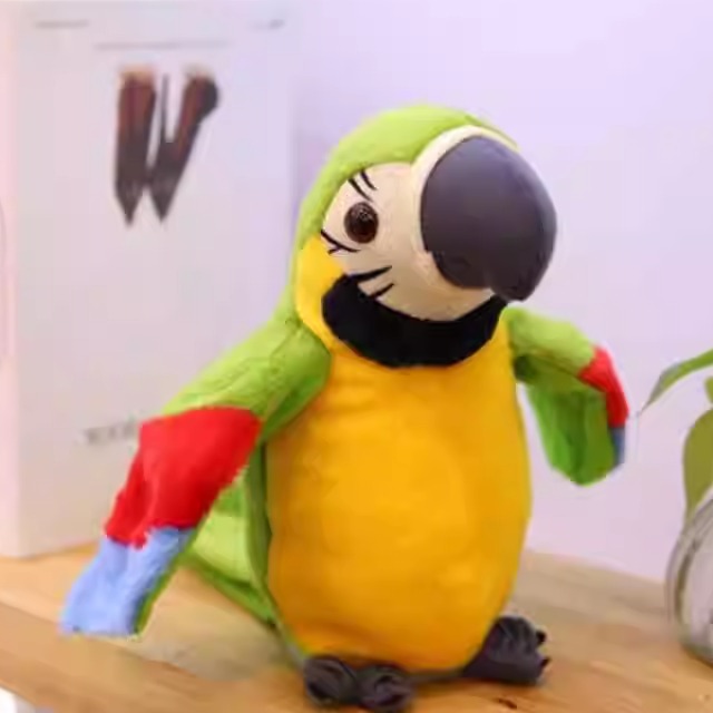 批发录音学说话鹦鹉会扭动会扇翅膀学舌鹦鹉儿童电动毛绒玩具