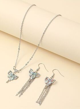 蝴蝶项链个性流苏耳环耳钩