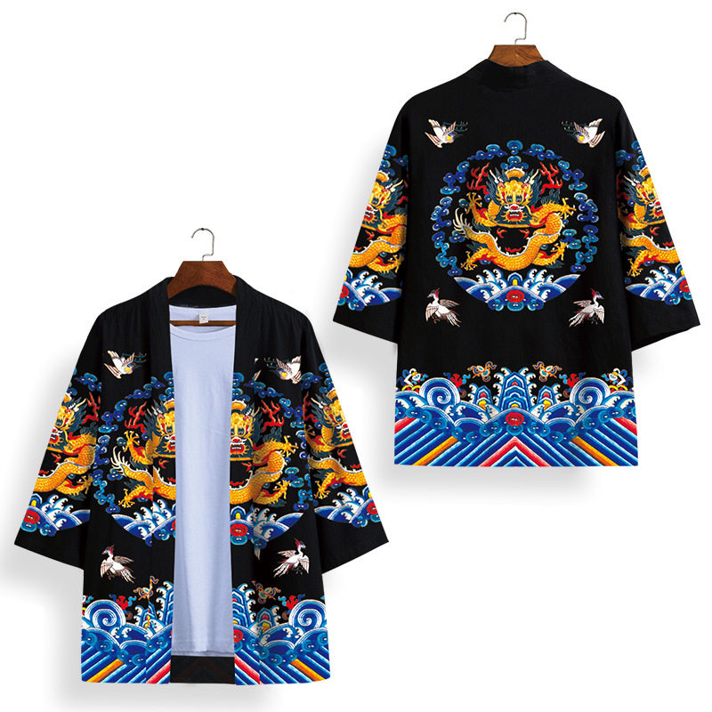 여름 새로운 국가 스타일 인쇄 하라주쿠 왜냐하면 기모노 3D 가운 재킷 깃털 느슨한 망토 2차원 카디건