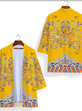 夏季新品 国风印花原宿cos和服3D道袍外套羽织宽松披风二次元开衫