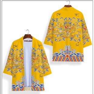 夏季新品 国风印花原宿cos和服3D道袍外套羽织宽松披风二次元开衫