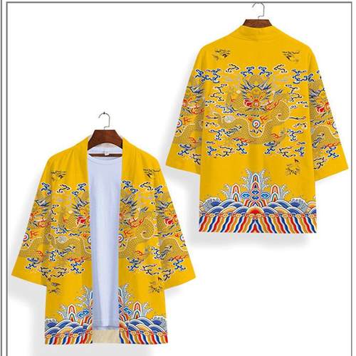 夏季新品 国风印花原宿cos和服3D道袍外套羽织宽松披风二次元开衫