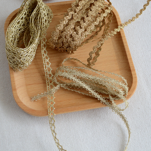 材料 旗袍嵌边服装 金色蕾丝花边辅料金线编织织带花边 洋装