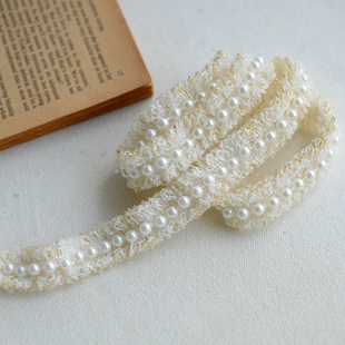 小香风花边辅料金线编织带钉珠花边旗袍服装装饰材料