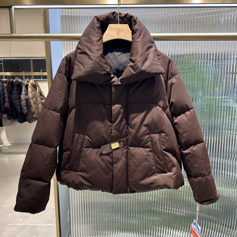商场同款2025冬季款时尚立领短款显瘦鹅绒羽绒服休闲保暖外套2025