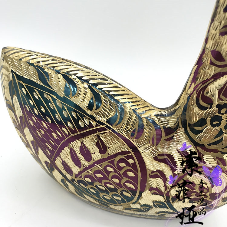 精美礼品情侣胖天鹅巴基斯坦铜器动物手工艺术摆设礼物摆件机亮u.