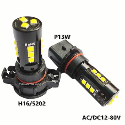 P13W H16/5202新超亮30W强白光LED汽车前日行灯雾灯改装12-80V