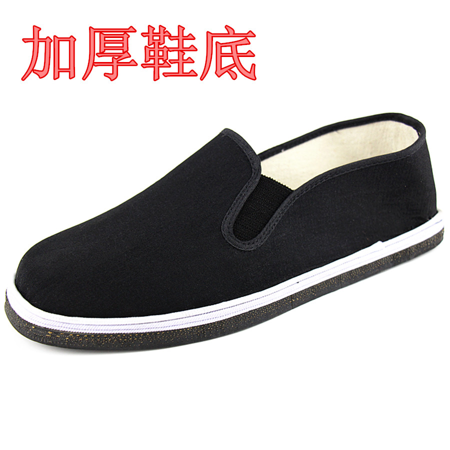 老北京布鞋男女款秋季防滑透气硬底千层缝防刺穿制加厚汽车轮胎底