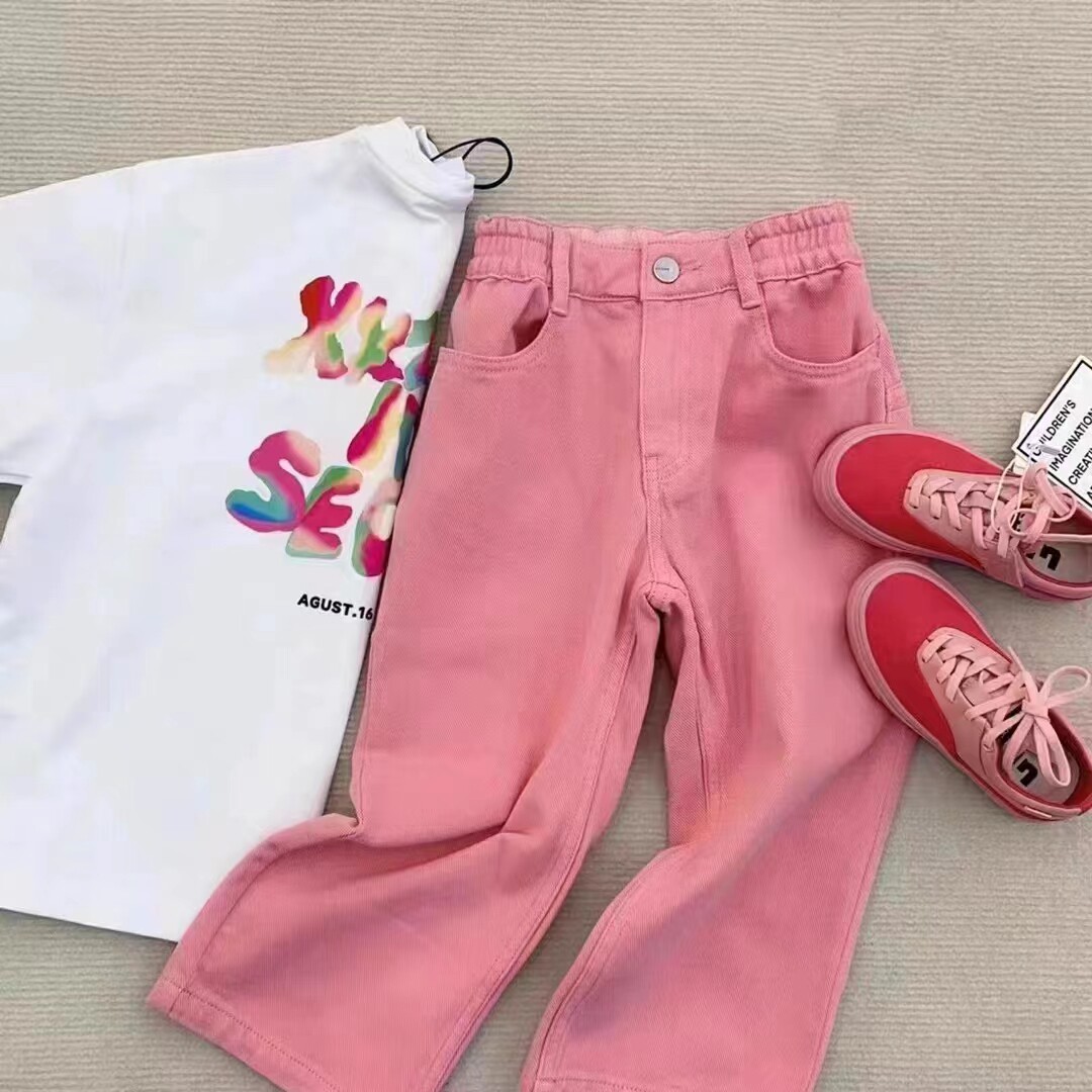 波拉韩国童装男女童休闲裤2023春夏季新款儿童宽松韩版阔腿裤子