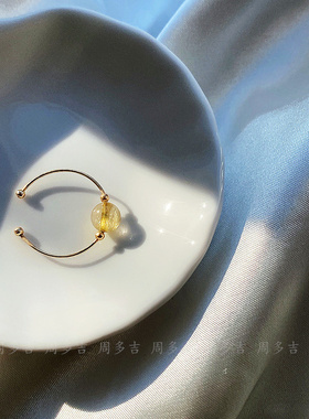 轻奢戒指天然水晶金发招正财原创