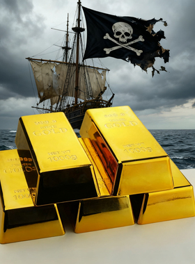 仿真金砖银砖庆典招财摆件海盗宝藏银条样品金店橱窗装饰拍摄道具