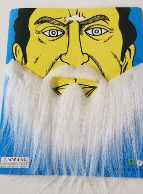 仿真白色假胡子老爷爷舞台表演道具派对COSPLAY配饰假胡须八字胡