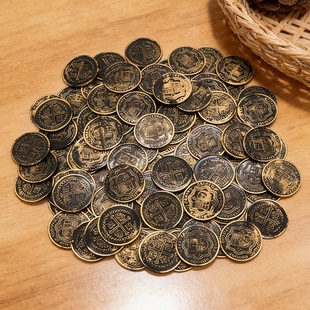 金币道具儿童奖励游戏抓假塑料硬币筹码仿真海盗宝藏财宝钱币玩具