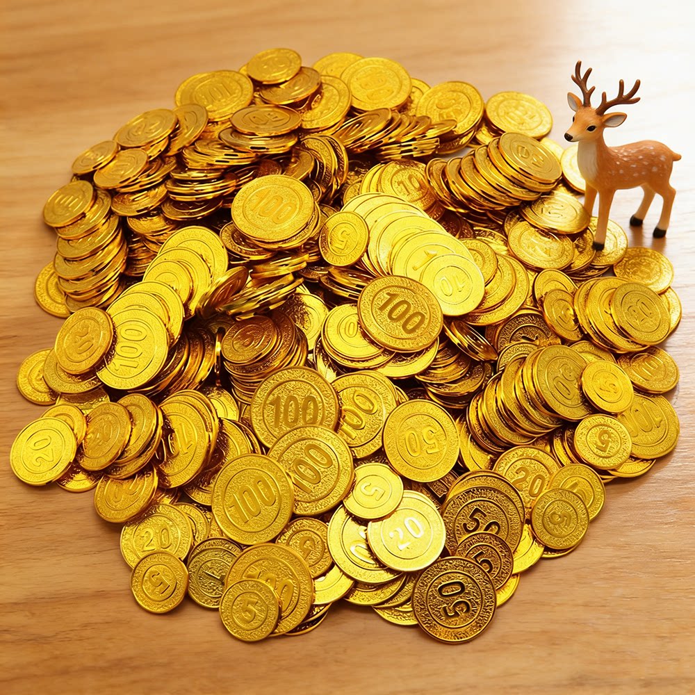 塑料海盗金币积分币活动抽奖抓假游戏筹码币仿真硬钱币万圣节装饰