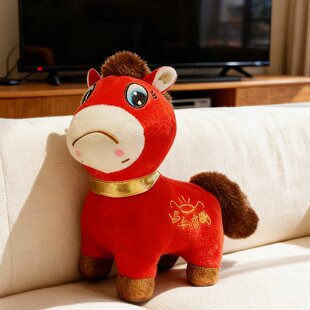 哭哭马笑笑马马年吉祥物公仔生肖马上下班马毛绒玩偶摆件新年礼品
